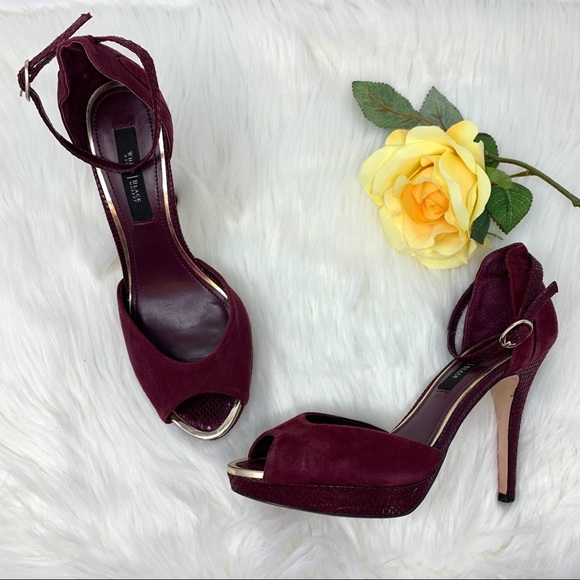 White House Black Market Shoes - White House Black Market Heels Maroom Size 8 1/2
